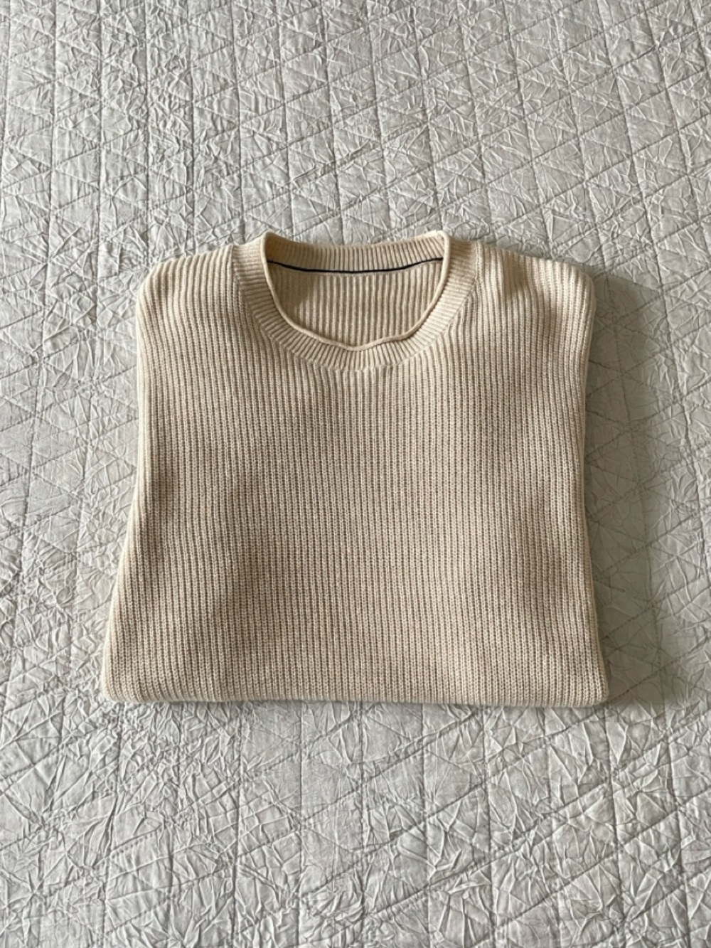 Knitted T-Shirt – Light Beige | Size Large - Picture 4 of 6